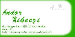 andor mikeczi business card